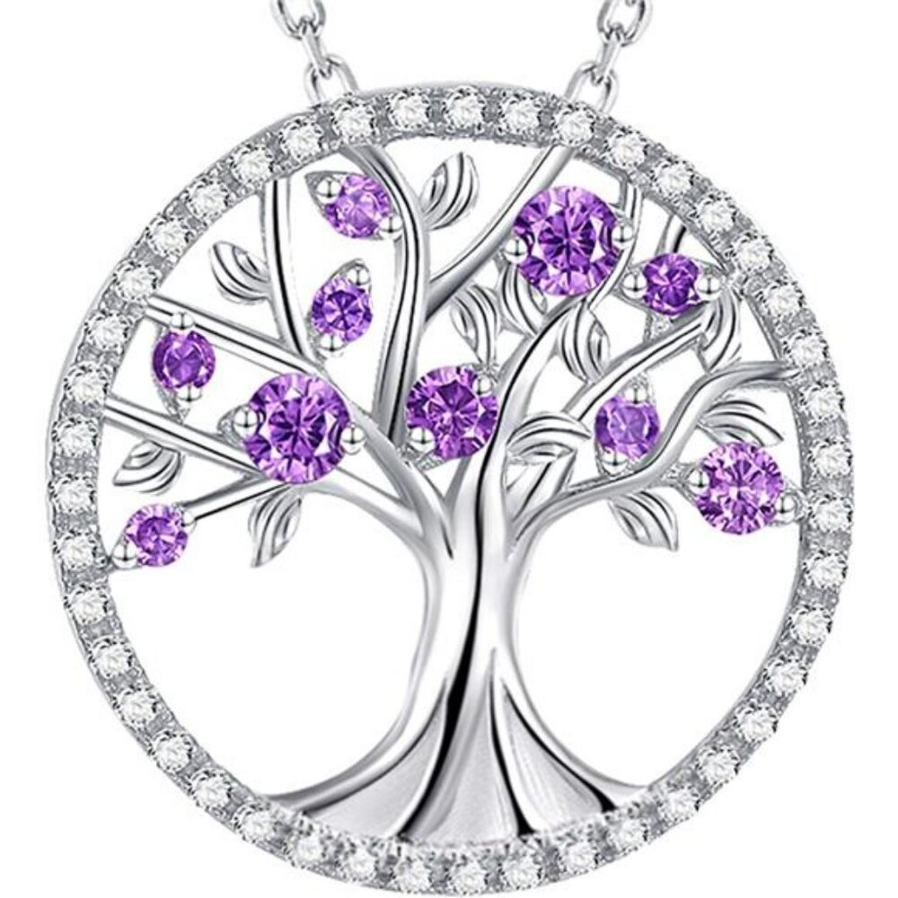 Tree of Life Necklace for Women May June Birthstones Emerald Pearl Necklace